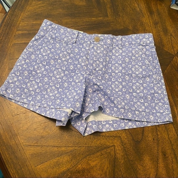 GAP Summer Laser Print Shorts Blue White Size 0 NWT - Picture 4 of 8